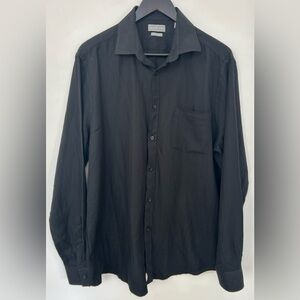 Michael Kors Black Herringbone Dress Shirt Men’s Large 16–16.5 Button Down
